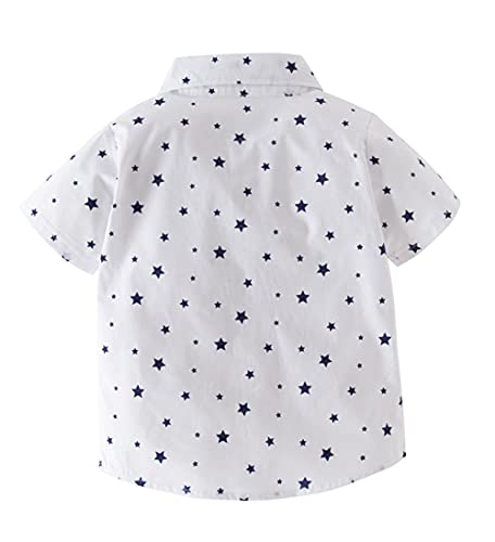 stylesilove Toddler Boys Short Sleeve Classic Cotton Button Down Shirt for Casual, Formal Event and Special Occasions
