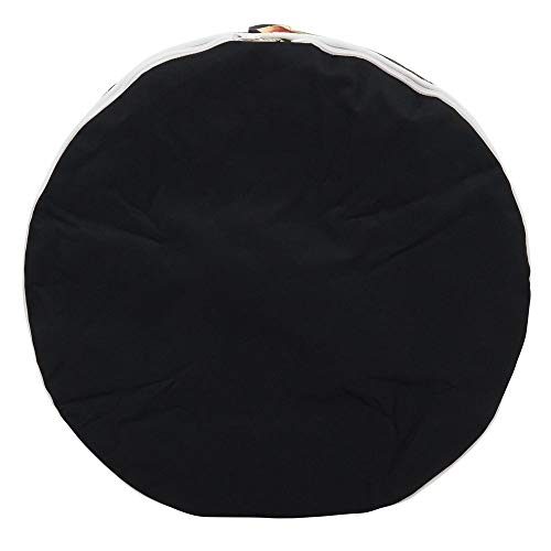 Fennco Styles Modern Tropic Design Round Indoor & Outdoor Pouf – 200lbs Weight Capacity Removable Cover Ottoman for Low Seat, Bedroom, Backyard and Living Room Décor