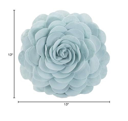 Fennco Styles Eva's Flower Throw Pillow 13" Round - Cute Flower Shaped Decorative Filled Floral Accent Pillow for Home, Couch, Bed, Sofa, Living Room