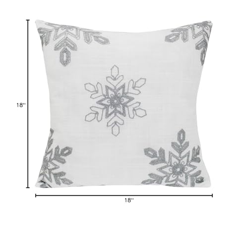 Fennco Styles Holiday Nivalis Collection Snowflake Design Christmas Decorative Throw Pillow - 3 Colors