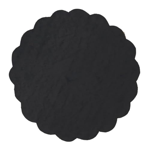 Fennco Style Unique Beaded Pinwheel Holiday Placemat 14" Round, 1-Piece - Black & White Sparkly Table Mat for Home Décor, Christmas, Family Gatherings and Special Events