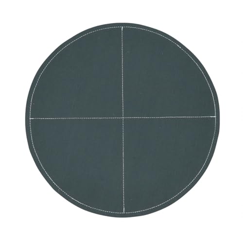 Fennco Styles Faux Leather Luxe Placemat, 15" Round, Set of 4 - Black Modern Table Mats Heat Resistant Insulation for Home, Boho Décor, Dining Table, Banquets, Special Events