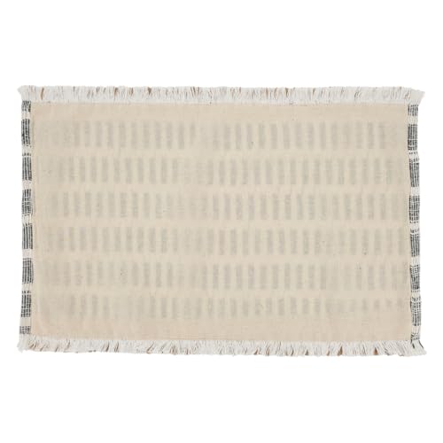 Fennco Styles Black & Natural Woven Stitch Table Runner 14" W X 72" L - Jute Blend Rustic Table Cover for Home Décor, Dining Table, Banquets, Holidays and Special Events