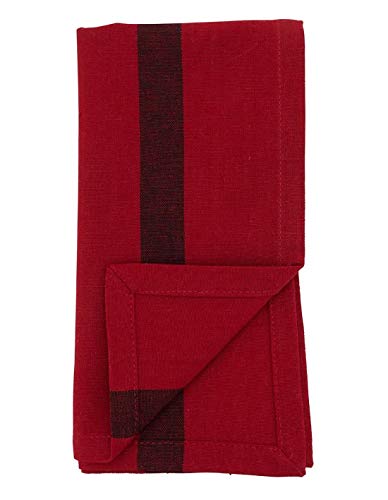 Fennco Styles Banded Design Cotton Cloth Napkins 20" W x 20" L, Set of 4 - Striped Dinner Napkins for Home Décor, Dining Table, Banquet, Family Gathering, Everyday Use, and Special Occasion