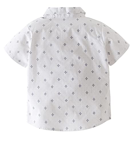 stylesilove Toddler Boys Short Sleeve Classic Cotton Button Down Shirt for Casual, Formal Event and Special Occasions
