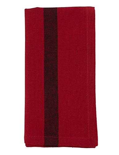 Fennco Styles Banded Design Cotton Cloth Napkins 20" W x 20" L, Set of 4 - Striped Dinner Napkins for Home Décor, Dining Table, Banquet, Family Gathering, Everyday Use, and Special Occasion