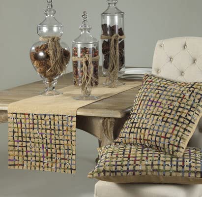 Fennco Styles Multi Color Open Weave Burlap Table Runner - Natural Jute Table Runner for Everyday Use, Wedding, Family Gathering, Indoor Outdoor Parties and Special Occasion