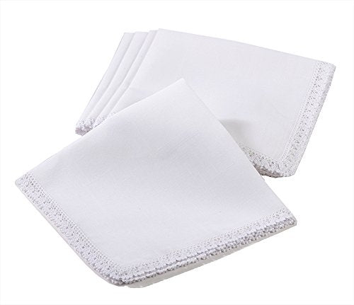 Fennco Styles Elegant 20-inch Cloth Napkins, Set of 4 (White)