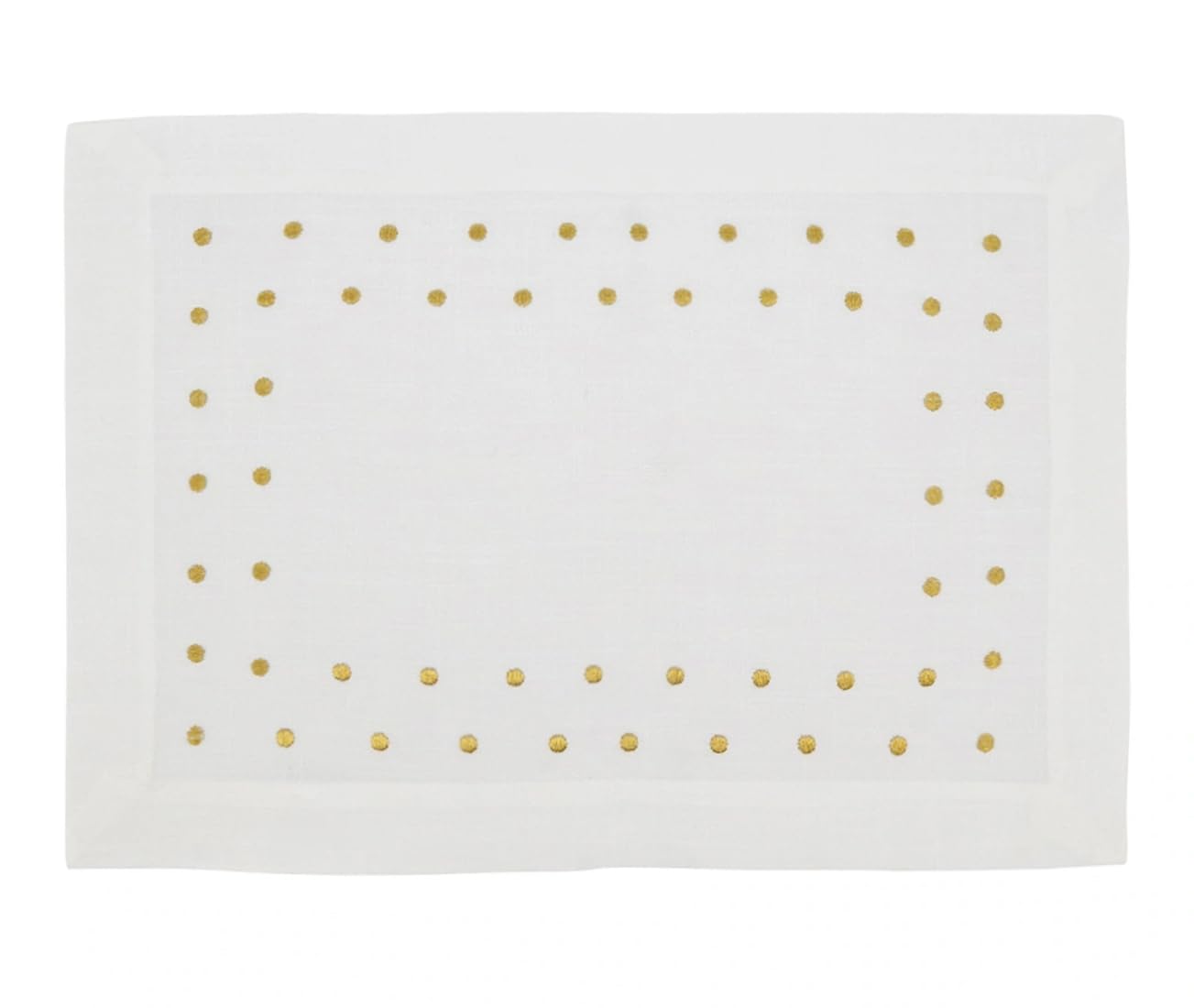 Fennco Styles Classic Embroidered Polka Dot Table Runner 16" W x 72" L - Gold Table Cover for Home Décor, Everyday Use, Christmas, Banquets and Special Events