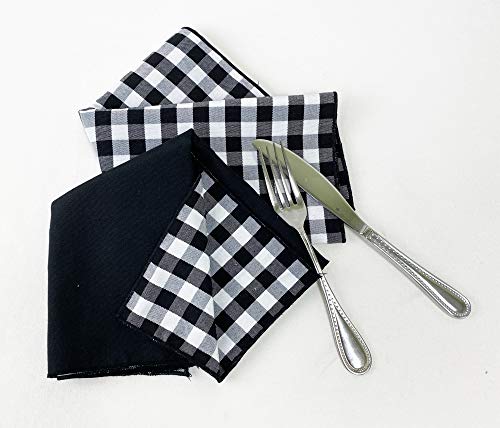 Fennco Styles Handmade Reversible Checkered Border Design Table Runner - Check Table Cover for Home, Dining Table, Banquet and Special Occasion