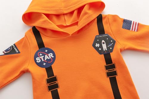 stylesilove Baby Toddler Boys Astronaut Cotton Hooded Romper Spaceman Jumpsuit Outfit