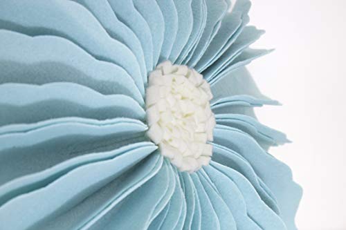 Fennco Styles Handmade Garden 3D Sunflower Decorative Throw Pillow Cover 13" Round - Lilac Floral Pillow Case for Couch, Living Room and Bedroom Décor