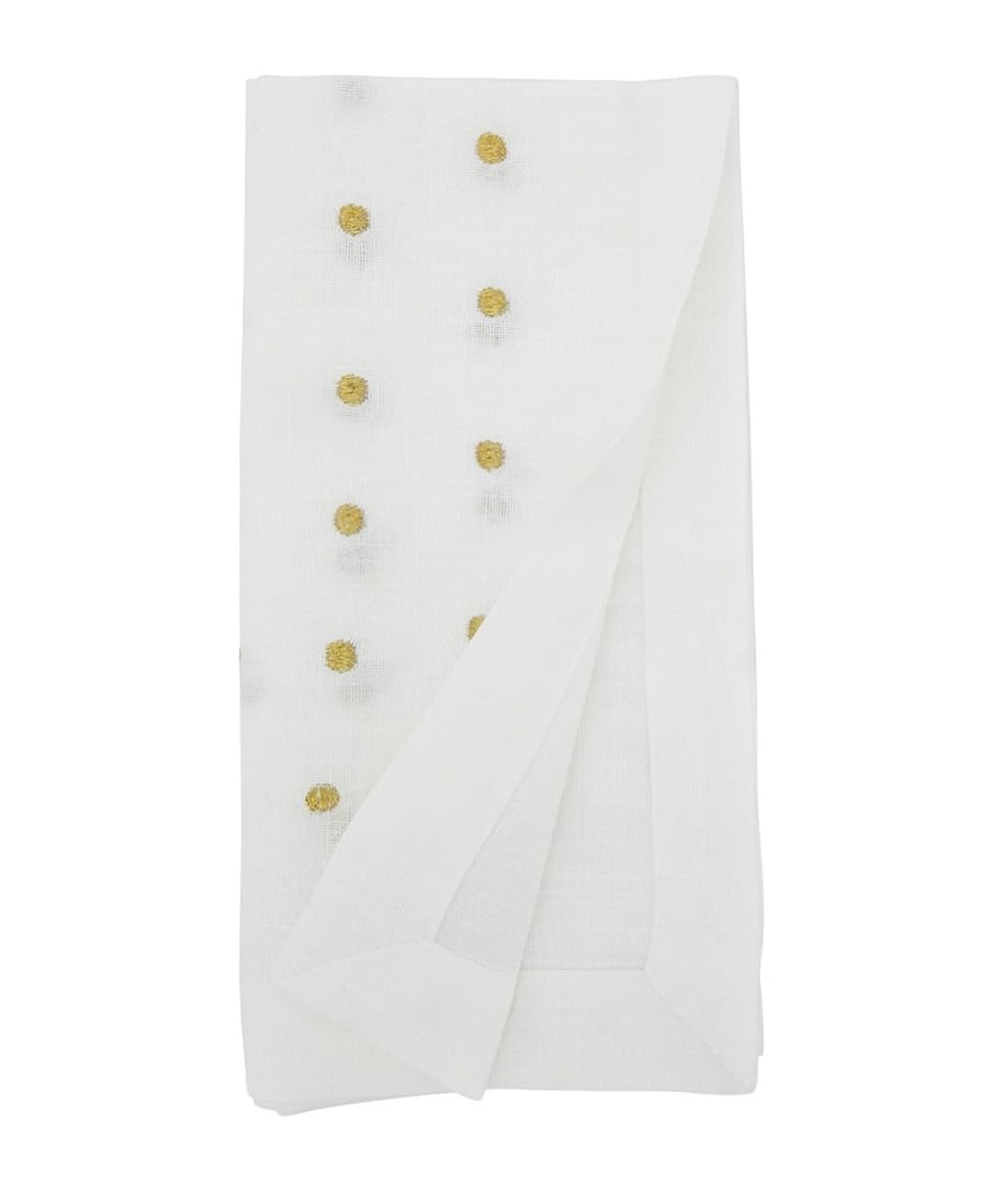Fennco Styles Classic Embroidered Polka Dot Table Runner 16" W x 72" L - Gold Table Cover for Home Décor, Everyday Use, Christmas, Banquets and Special Events