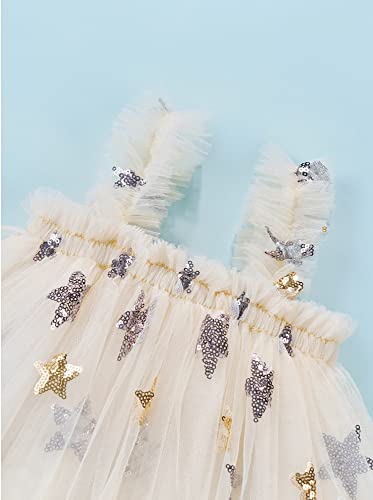 stylesilove Baby Toddler Girls Sleeveless Rainbow Mesh Tulle Star Tutu Dress Birthday Wedding Party Sundress Outfit