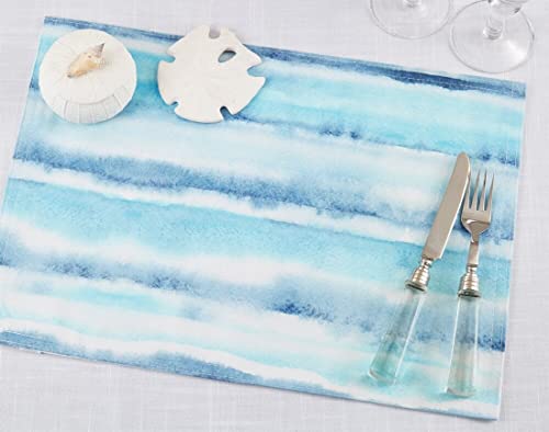 Fennco Styles Soft Watercolor Design Table Runner 16 x 70 Inch – Blue Table Cover for Home Décor, Dining Table, Banquets, Holidays and Special Events