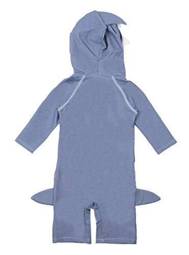 stylesilove Little Boy Shark Costume One-Piece Swimsuit Grey Rash Guard Beachwear Bathing Suit