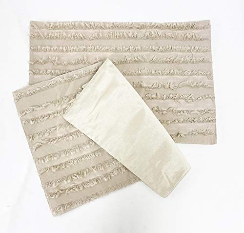 Fennco Styles Modern Fringe Stripe Cotton Table Runner 15" W x 72" L - Table Cover for Home Décor, Dining Table, Banquet, Everyday Use and Special Occasion