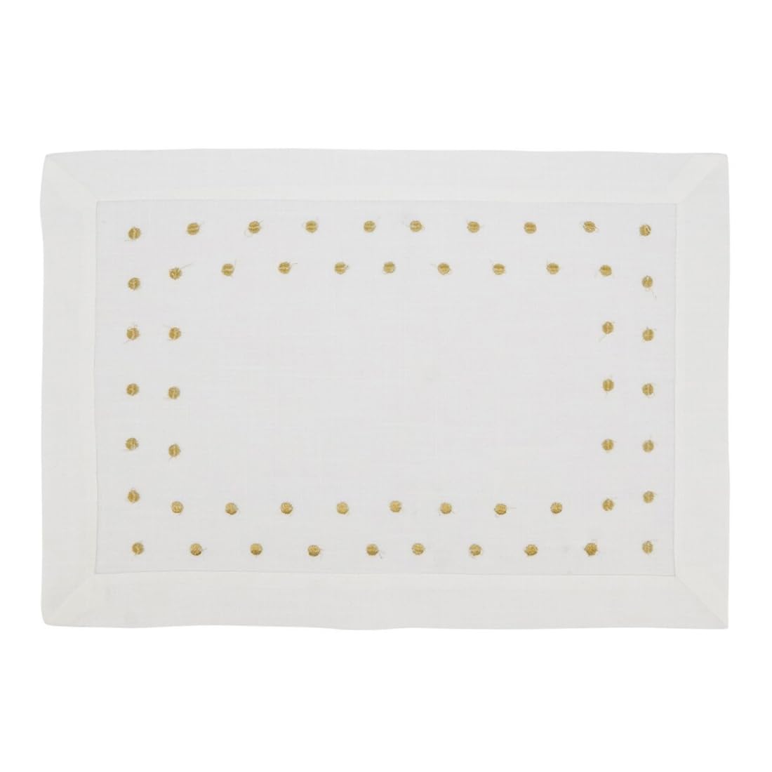 Fennco Styles Classic Embroidered Polka Dot Table Runner 16" W x 72" L - Gold Table Cover for Home Décor, Everyday Use, Christmas, Banquets and Special Events