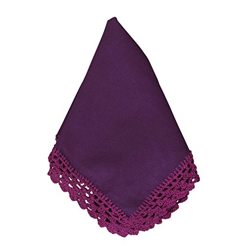 Sangita Crochet Lace Napkins, Set of 4 (Violet)