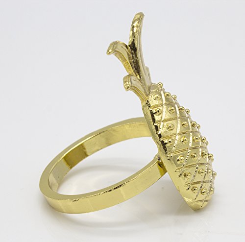 Fennco Styles Stylish Pineapple Metal Napkin Rings - Set of 4