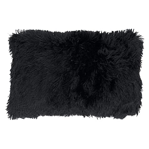 Fennco Styles Classic Faux Fur Decorative Throw Pillow Cover 18 x 18 Inch - Ivory Plush Cushion Case for Home, Couch, Living Room, Office and Holiday Décor