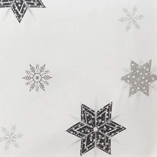 Fennco Styles Holiday Embroidered Snowflake Table Runner 16" W x 70" L - White Festive Table Cover for Home Décor, Banquet, Family Gathering, Christmas and Special Occasion