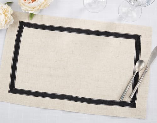 Fennco Styles Grosgrain Accent Decorative Table Runner 16" W X 54" L
