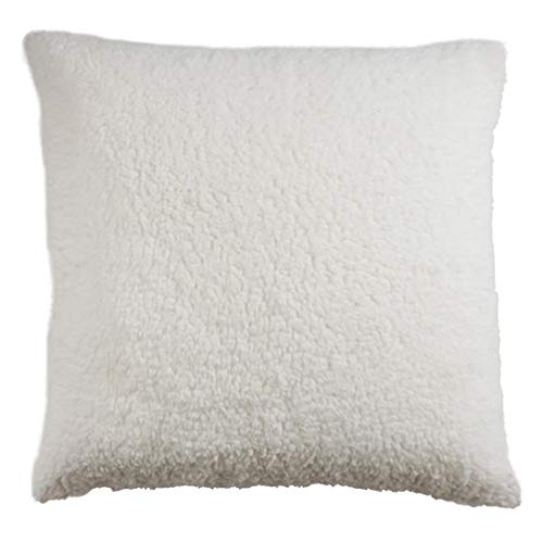 Fennco Styles Holiday Sherpa Design Decorative Throw Pillow 17 x 17 Inch - Red Accent Pillow for Home, Couch, Living Room and Christmas Décor