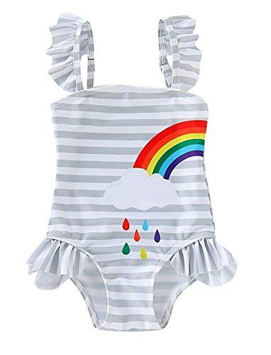 Styles I Love Baby Girl Matching Rainbow One-Piece Swimsuit Twin Girl Best Friend Bathing Suit Beach Swimwear