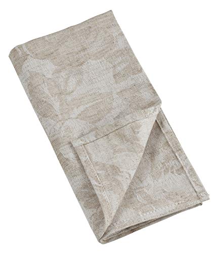 Fennco Styles Feronia Collection Country Jacquard Lace Trim Cotton Blend Table Linen – Natural Table Runner for Banquet, Family Gathering, Special Events and Home Décor
