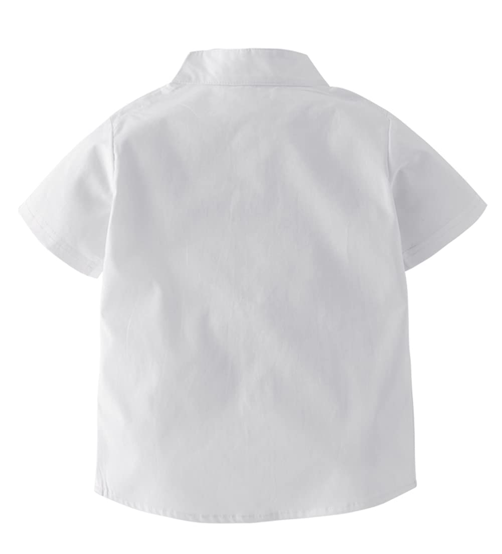 stylesilove Toddler Boys Short Sleeve Classic Cotton Button Down Shirt for Casual, Formal Event and Special Occasions