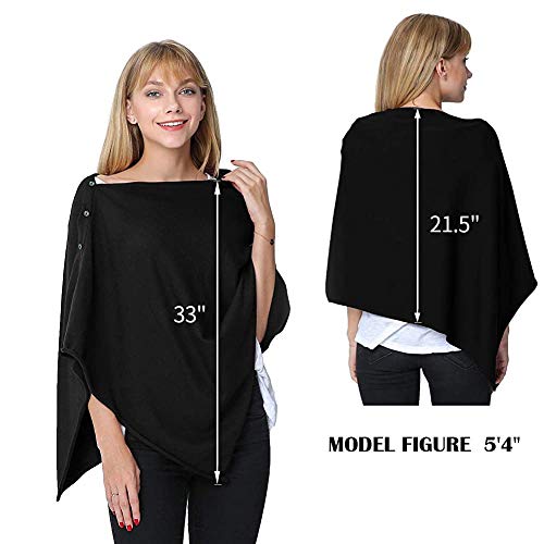 stylesilove Multi-Use Knit Nursing Shawl Poncho Adjustable Buttons for Breastfeeding Protection Nursing Cover Infinity Scarf