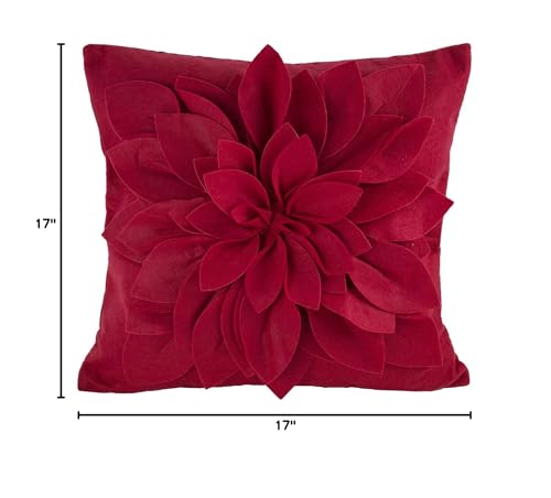Fennco Styles Sara's Garden Petal Decorative Throw Pillow. 17 Inch Square.