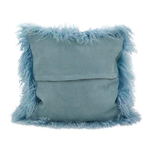 Fennco Styles Genuine Mongolian Lamb Fur Decorative Filled Throw Pillow - Soft Plush Wool Accent Pillow for Home, Couch, Living Room, Office and Holiday Décor