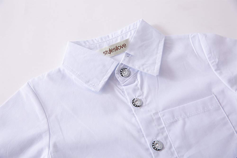 stylesilove Toddler Little Boy Long Sleeve Cotton Button Down Shirt for Casual, Formal Event and Special Occasions