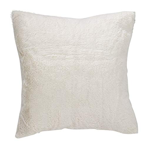 Fennco Styles Brushed Metallic Foil Collection Glamorous Faux Fur 15 x 15 Inch Throw Pillow with Case & Insert – Silver Throw Pillow for Couch, Bedroom and Living Room Décor