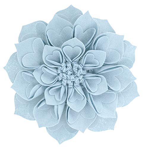 Fennco Styles Handmade 3D Heart-Shaped Petals Flower Decorative Filled Throw Pillow - Chocolate Floral Pillow for Couch, Home Décor and Holiday, Housewarming Gift
