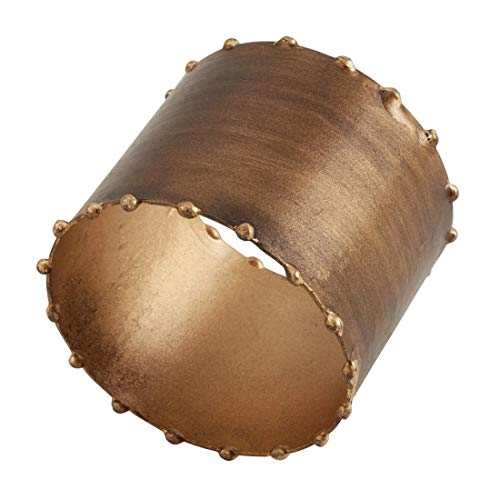 Fennco Styles Modern Dot Rim Iron Napkin Rings, Set of 4 - Metal Decorative Napkin Holders for Home, Dining Room, Banquet, Family Gathering, Holiday and Special Occasion