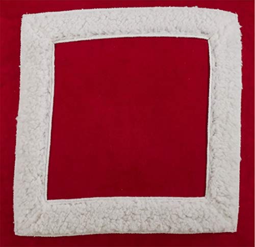 Fennco Styles Holiday Square Sherpa Design Decorative Throw Pillow Cover & Insert 17 x 17 Inch - Red Accent Pillow for Home, Couch, Living Room and Christmas Décor