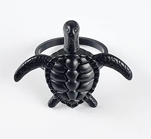Fennco Styles Nature's Touch Sea Turtle Metal Napkin Rings, Set of 4 – Bronze Sea Creatures Napkin Holders for Family Dinner, Themed Party, Table Décor, Banquets, Holidays and Special Occasion