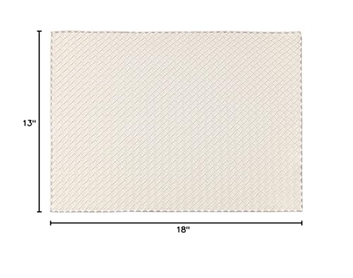 Fennco Styles Modern Basket Weave Placemats 13" W x 18" L, Set of 4 - Woven Table Mats Heat Resistant Insulation Anti-Slip for Home, Boho Décor, Dining Table, Banquets and Special Events