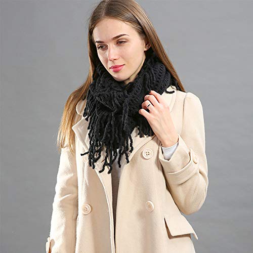 stylesilove Women Cozy Knit Tassel Infinity Loop Scarf - 8 Colors