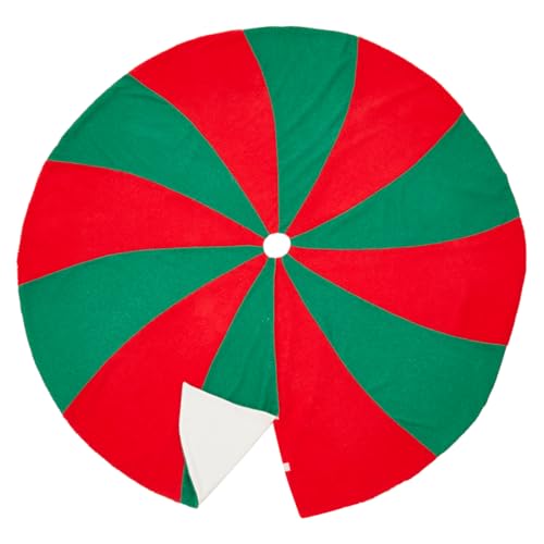 Fennco Styles Candy Cane Design Christmas Tree Skirt 72" Round - Red & White Tree Skirt for Home, Holiday Tree, Indoor Outdoor and Special Occasion