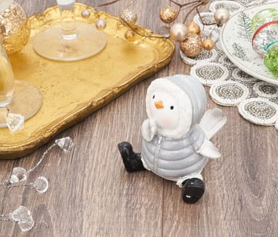 Fennco Styles Decorative Resin Perched Bird Sculpture Figurine for Farmhouse, Tabletop, Bookshelf, Garden, Christmas and Holiday Décor