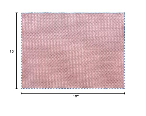 Fennco Styles Modern Basket Weave Placemats 13" W x 18" L, Set of 4 - Woven Table Mats Heat Resistant Insulation Anti-Slip for Home, Boho Décor, Dining Table, Banquets and Special Events