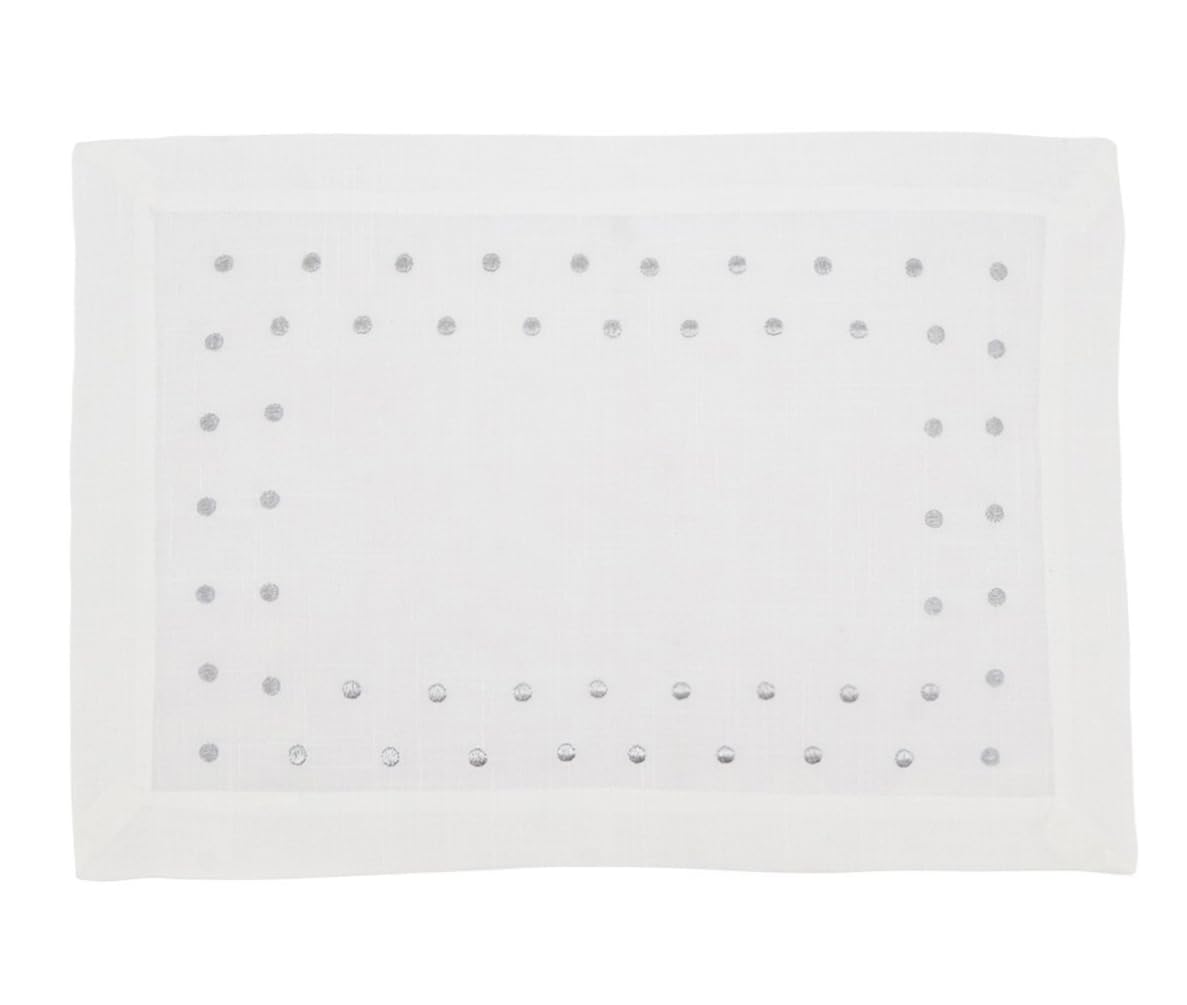 Fennco Styles Classic Embroidered Polka Dot Table Runner 16" W x 72" L - Gold Table Cover for Home Décor, Everyday Use, Christmas, Banquets and Special Events