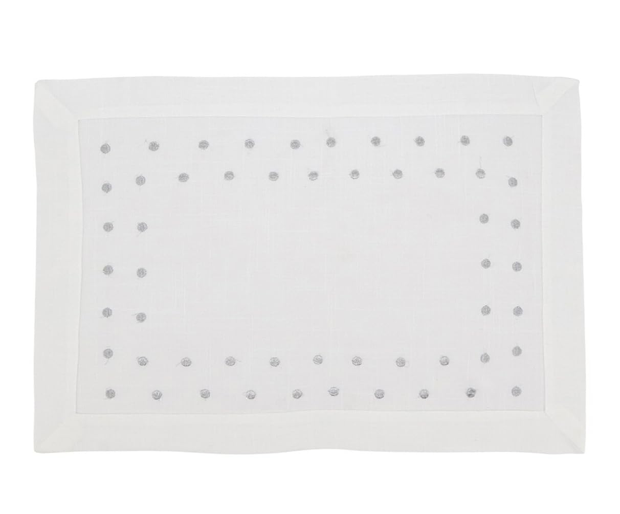 Fennco Styles Classic Embroidered Polka Dot Table Runner 16" W x 72" L - Gold Table Cover for Home Décor, Everyday Use, Christmas, Banquets and Special Events