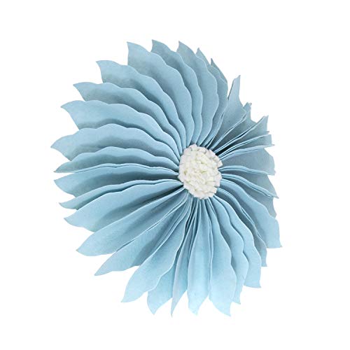 Fennco Styles Handmade Garden 3D Sunflower Decorative Filled Throw Pillow 13" Round - Gold Floral Pillow for Couch, Living Room and Bedroom Décor
