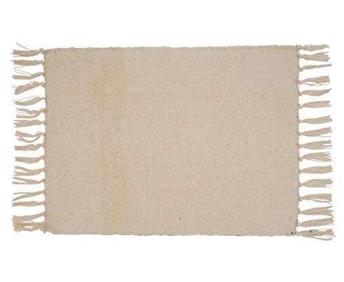 Fennco Styles Neutral Chevron Print Tassel Cotton Woven Table Runner - Black Table Cover for Home, Dining Room, Banquets, Family Gathering and Special Occasion