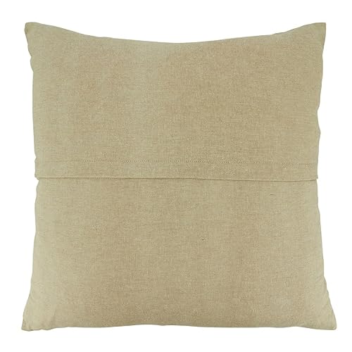 Fennco Styles Striped Tufted Design Cotton Decorative Throw Pillow 20" W x 20" L - Black & Natural Woven Cushion for Home, Couch, Bedroom, Living Room and Office Décor